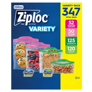 ZIPLOC GRIP 'N SEAL BAGS, VARIETY PACK, 347 CT