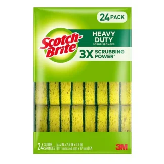 SCOTCH-BRITE SCRUB SPONGES, HEAVY DUTY, YELLOW