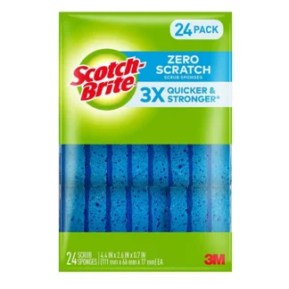SCOTCH-BRITE SCRUB SPONGES, ZERO SCRATCH, BLUE