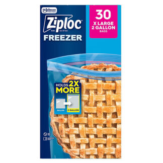 ZIPLOC GRIP 'N SEAL FREEZER BAGS, 2 GALLON, 30 CT