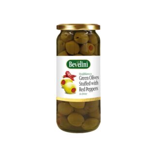 Bevelini Green Olives Stuffed with Red Peppers